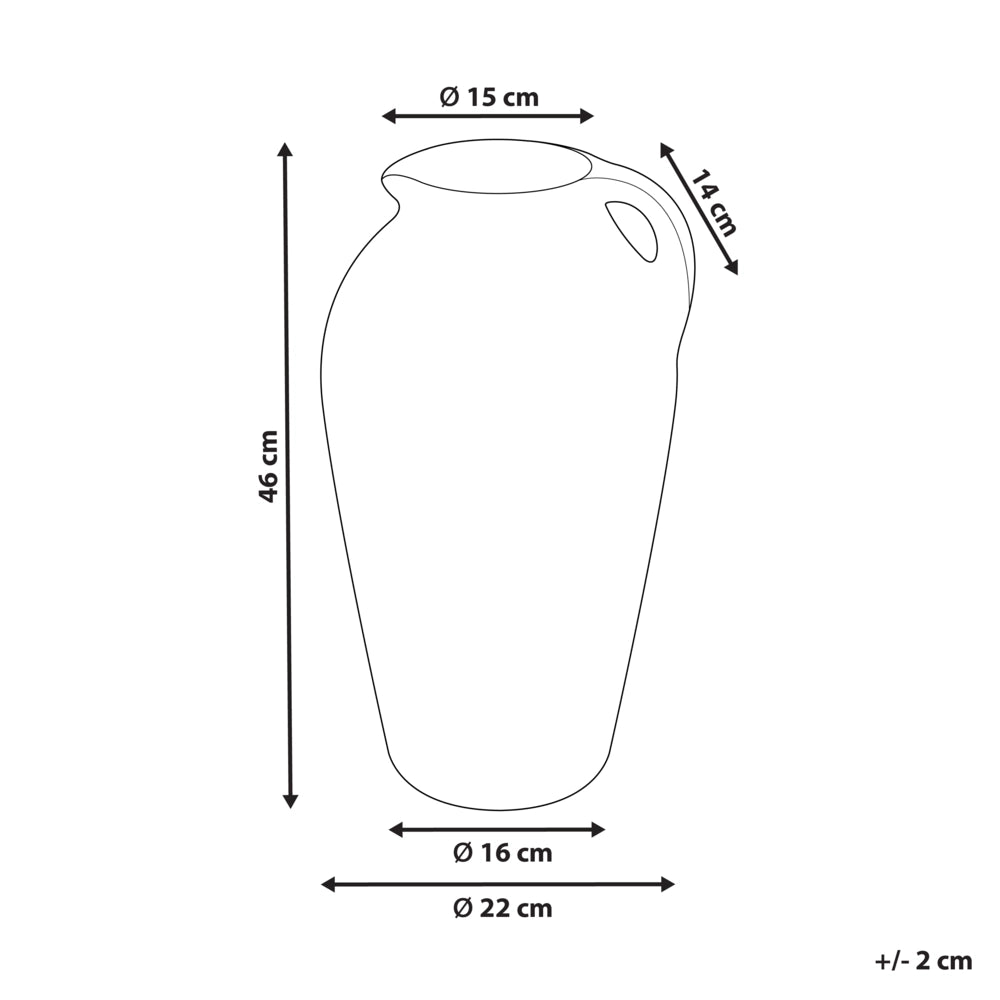 Vaso decorativo in terracotta arancione 47 cm Fatto a mano Design tradizionale Decorazione per la casa Soggiorno