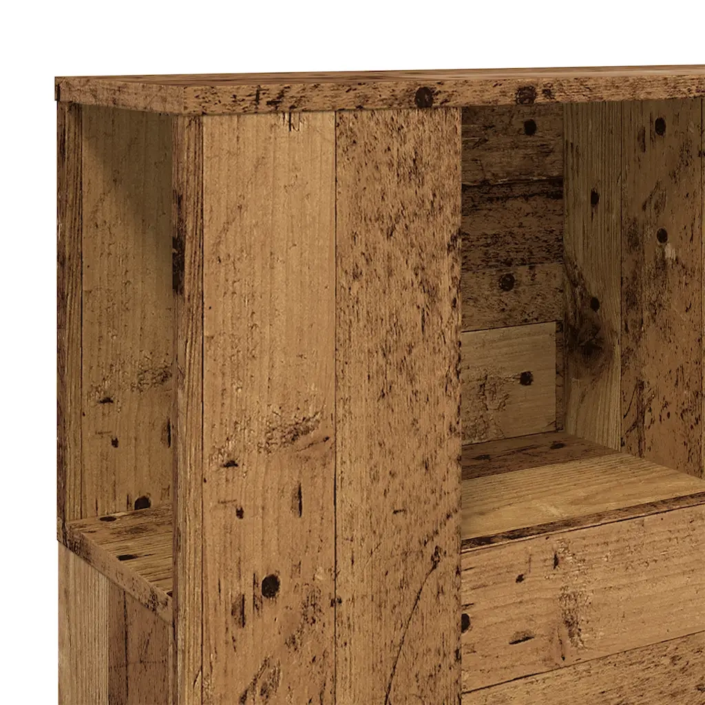 Testiera con Contenitore-Testiera con Ripiani Legno 120x19x104,5 cm in Multistrato
