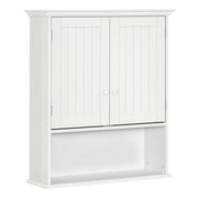 Mobile Bagno Sospeso con Armadietto 2 Ante e Ripiano Aperto ¨C Zephmum ¨C Bianco 60x30x