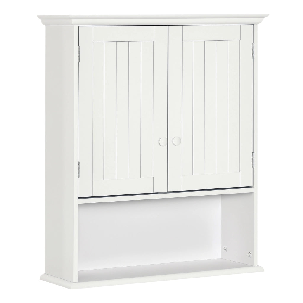 Mobile Bagno Sospeso con Armadietto 2 Ante e Ripiano Aperto ¨C Zephmum ¨C Bianco 60x30x