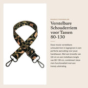 Tasriem Verstelbaar 80-130 cm con Karabijnhaak e Tasgrepen Breve - Cintura per Donna - Accessori DIY - 3,8 cm di Larghezza
