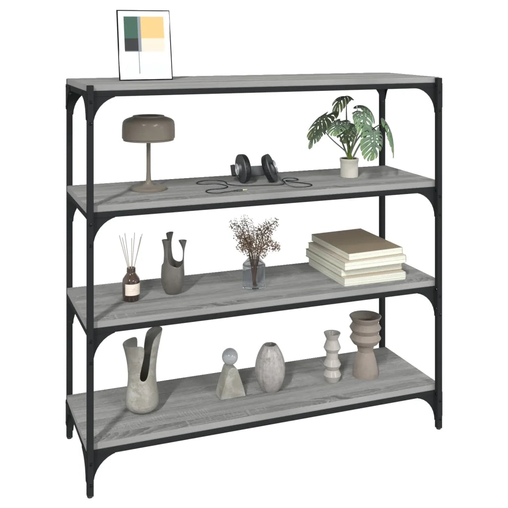 Libreria grigio sonoma 100x33x100cm Legno Multistrato e Acciaio 819360