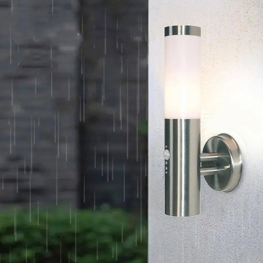 Trade Shop - Applique Led Lampada E27 Parete Sensore Movimento Luce Esterni Giardino Ip44 230v -