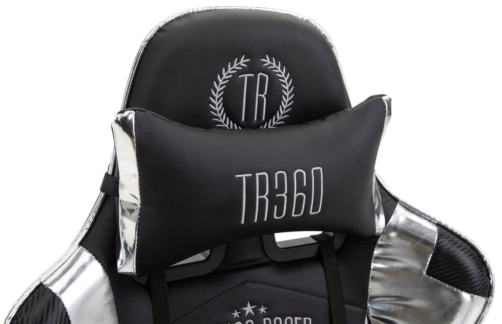 Sedia gaming ufficio Turbo bianco/nero,Finta pelle (metallizzata)