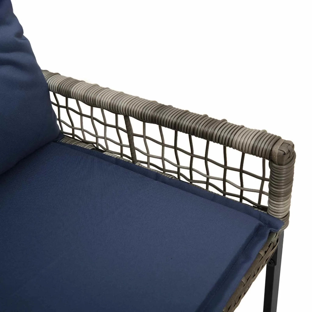Panchina da esterno Grigio e Blu Navy 118 x 55 x 82 cm 42025180