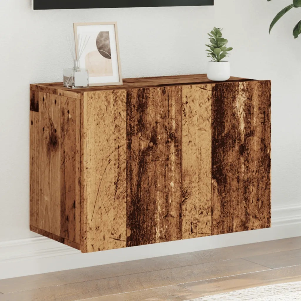 Mobile TV a Parete-Mobile TV a Muro Legno Antico 60x30x41 cm