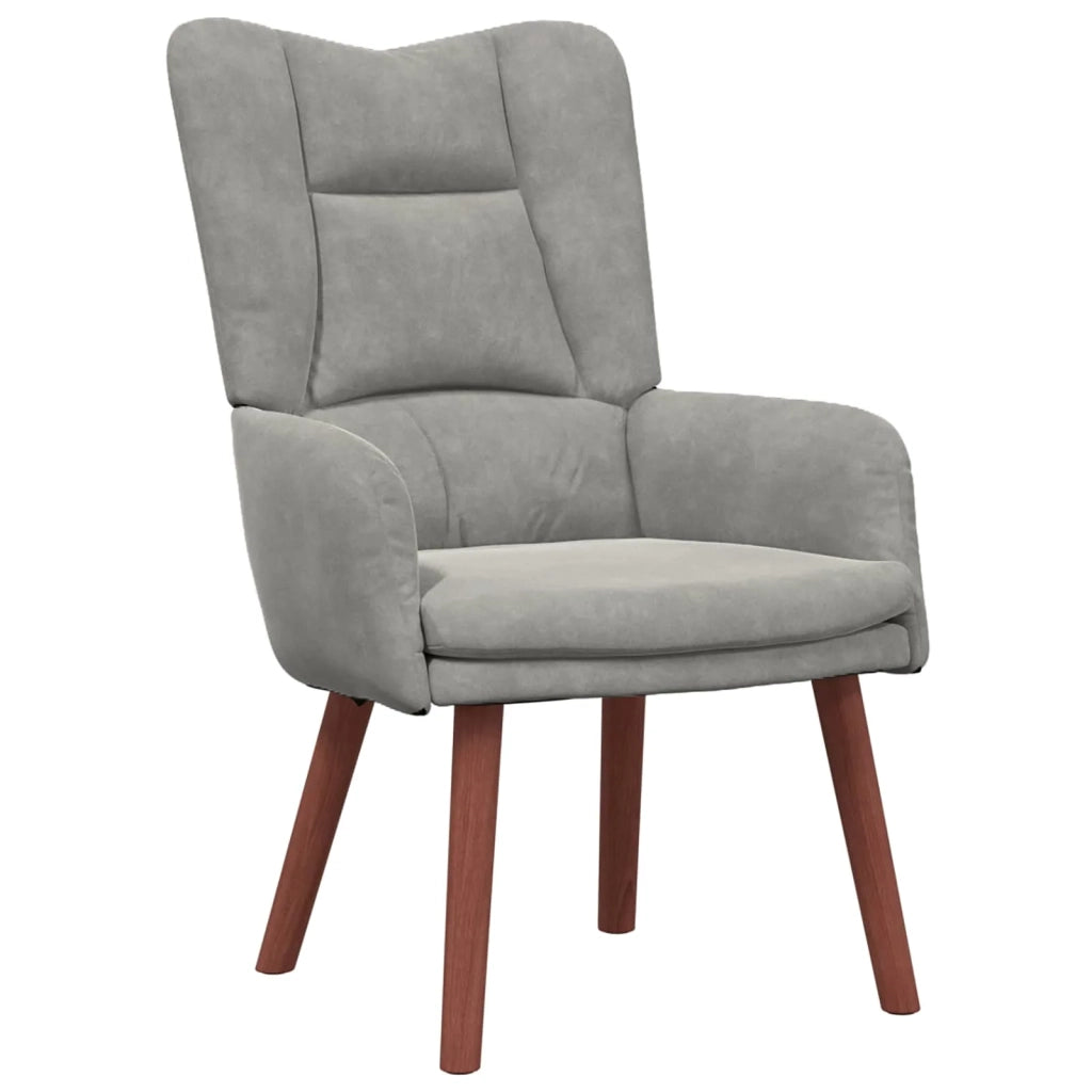 Poltrona | Sedia Relax Grigio chiaro 63 x 67 x 94 cm Velluto