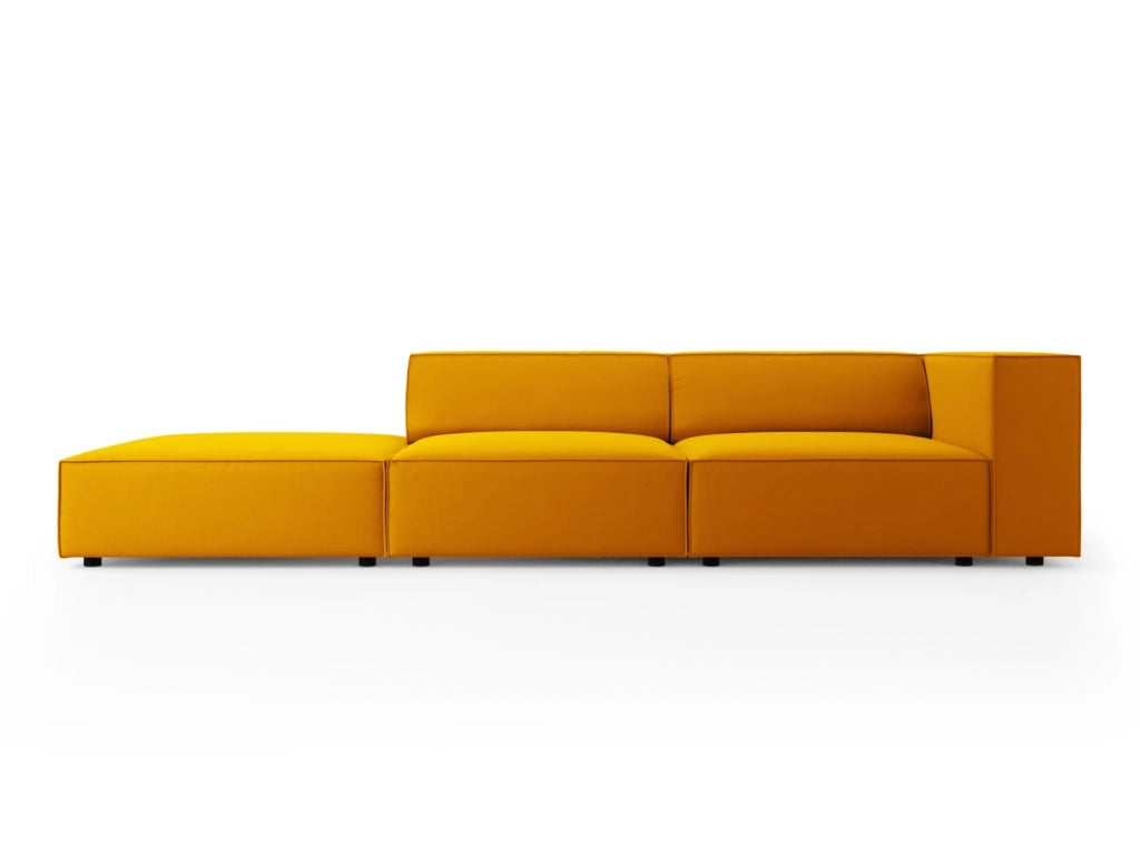 Cosmopolitan Design - Divano sinistro "Arendal" 4 posti in velluto giallo 
