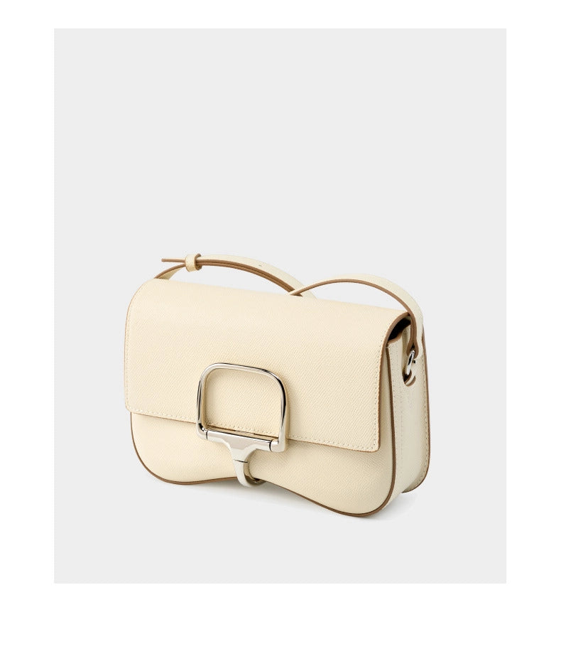 Borsa a tracolla Della da donna in vera pelle, colore bianco.