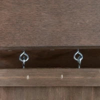 Conigliera in Legno con 4 Ruote, Casetta per Conigli e Rampa, 90x53x59cm, Marrone