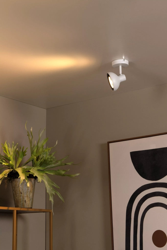 Faretto soffitto bianco tondo orientabile ES111 12W Lucide