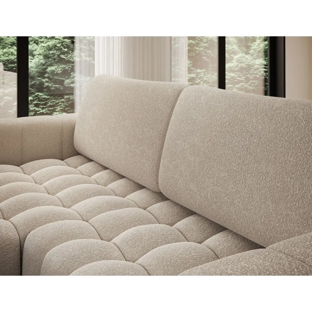 Divano angolare convertibile DORY beige 250 cm con vano contenitore angolo destro