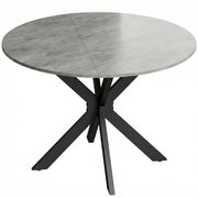 Tavolo Pieghevole 2-6 Persone Ø110x76 cm Ali Pieghevoli Struttura Acciaio Doppia X Grigio Cemento