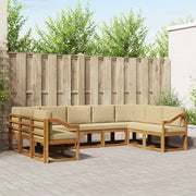 Set di divani da esterno con cuscino 9 pcs Naturale e Beige 3367001