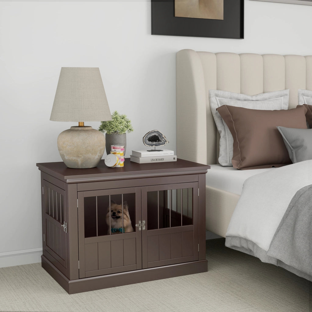 Tavolino da salotto moderno con 3 ante ¨C Zephmum ¨C Marrone 78x53x59 cm