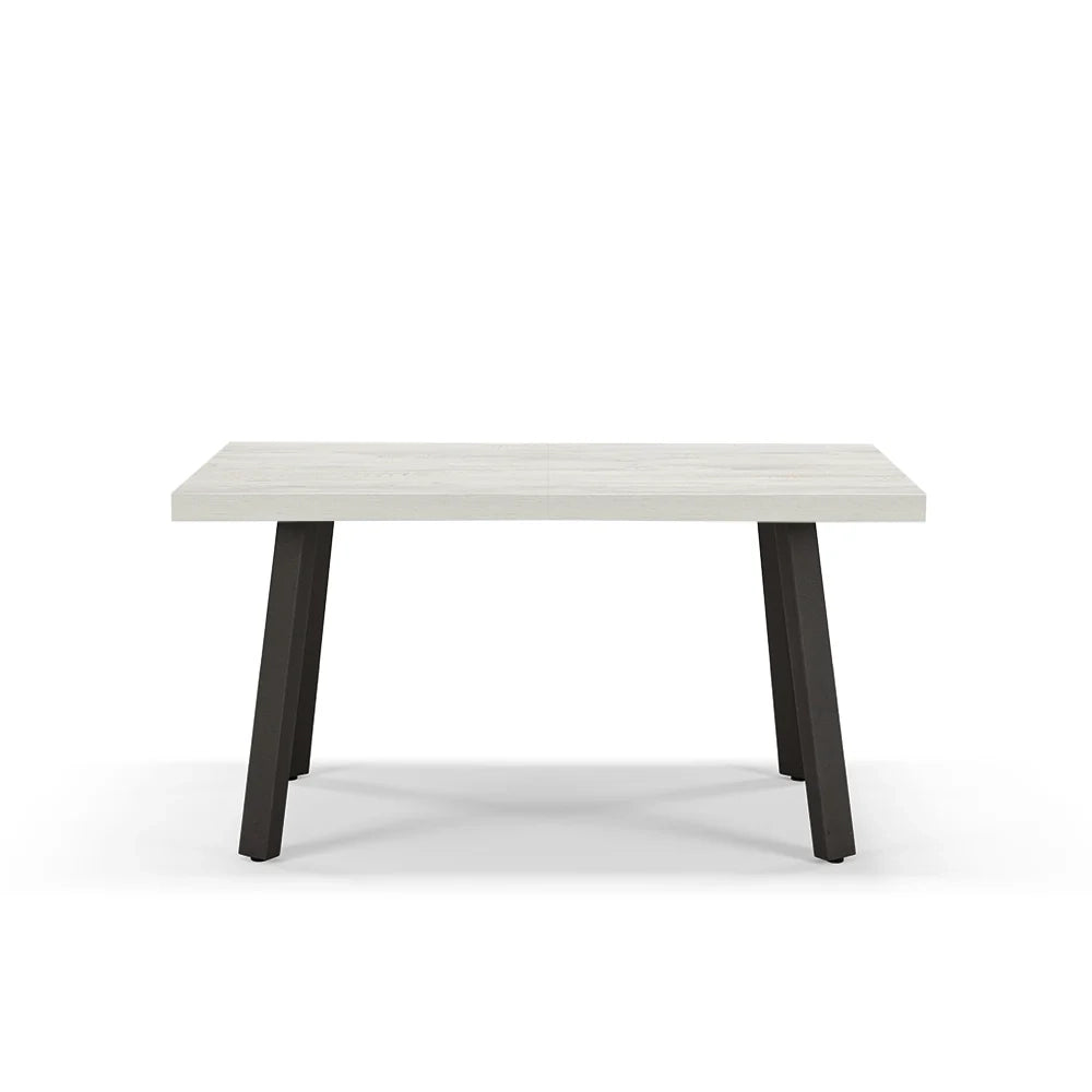 Tavolo allungabile da pranzo Quercia Bianco 145x85 modello MIRO’ fino a 195 CM per sala da pranzo, cucina e soggiorno, design moderno con top in melaminico