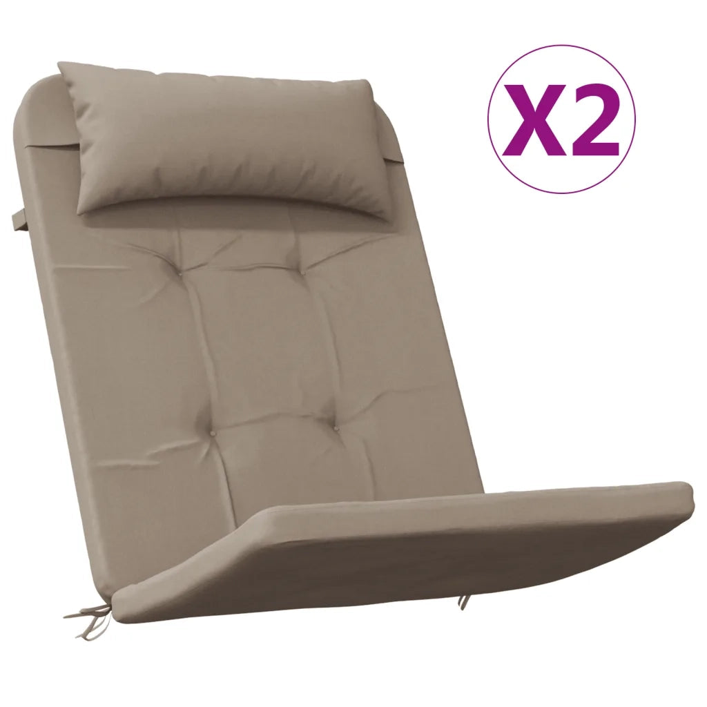 Cuscini per Sedia Adirondack 2 pz Tortora in Tessuto Oxford 361838