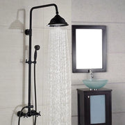 Doccia termostatica, regolabile in altezza, doccia a mano rimovibile, regolabile, doccia per bagno, casa, hotel (nero)
