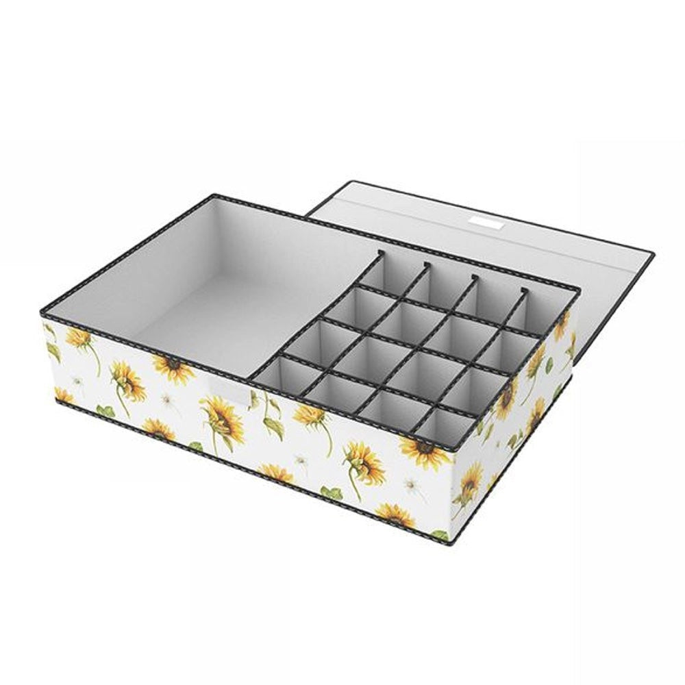 Trade Shop - Box Scatola Salvaspazio 16 Griglie Tasche Vani Porta Oggetti Organizer 43x28x11 -