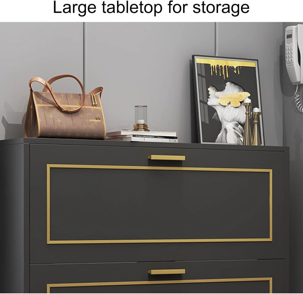 scarpiera Armadietto portascarpe - Organizer per scarpiera in Legno con 3 cassetti ribaltabili per Ingresso, corridoio, Armadio - Grigio Chiaro, 20 Pollici
