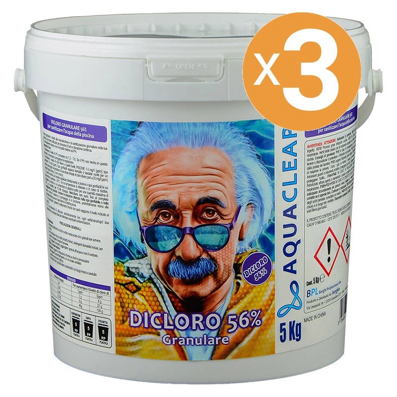 Dicloro Granulare 56% Diidrato, 3 Confezioni Da 5 Kg