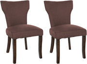 2er Set Esszimmerstuhl Zadar Stoff antik-dunkel
