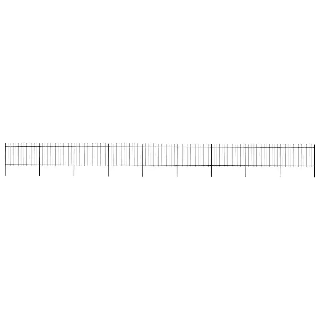 Recinzione da Giardino con Punta a Lancia in Acciaio 1506x120 cm Nero 277628