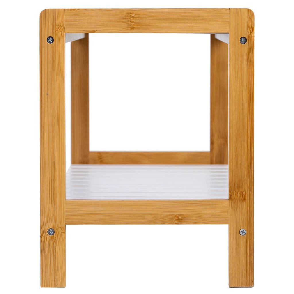 panca porta scarpe in legno bianco 70x26x34,5h cm