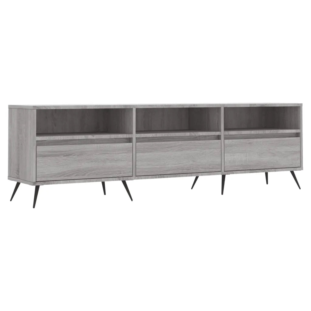 Mobile porta TV moderno con 6 vani portaoggetti 150 x 30 x 44 cm legno composito grigio 02_0048970