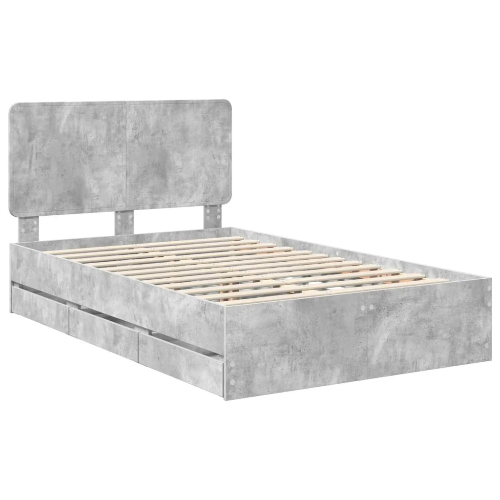 Struttura del letto con cassetto Grigio cemento 135 x 190 cm 3412605