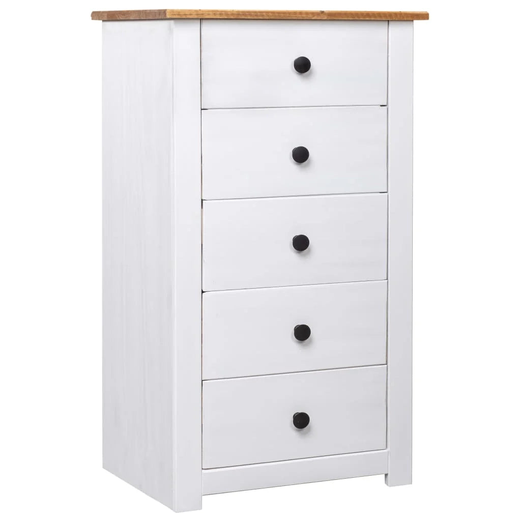 Buffet credenza cassettiera armadio mobile contenitore organizer per cucina soggiorno salotto 46 ​​x 40 x 89 cm pino bianco 02_0030317