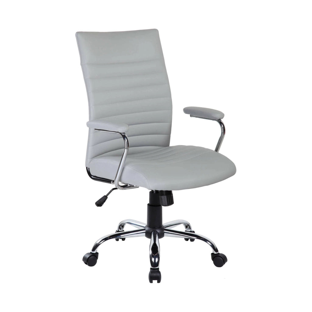 Sedia da ufficio Gaspeite, Poltrona direzionale con braccioli, Sedia ergonomica da ufficio, 57x59h100/109 cm, Grigio