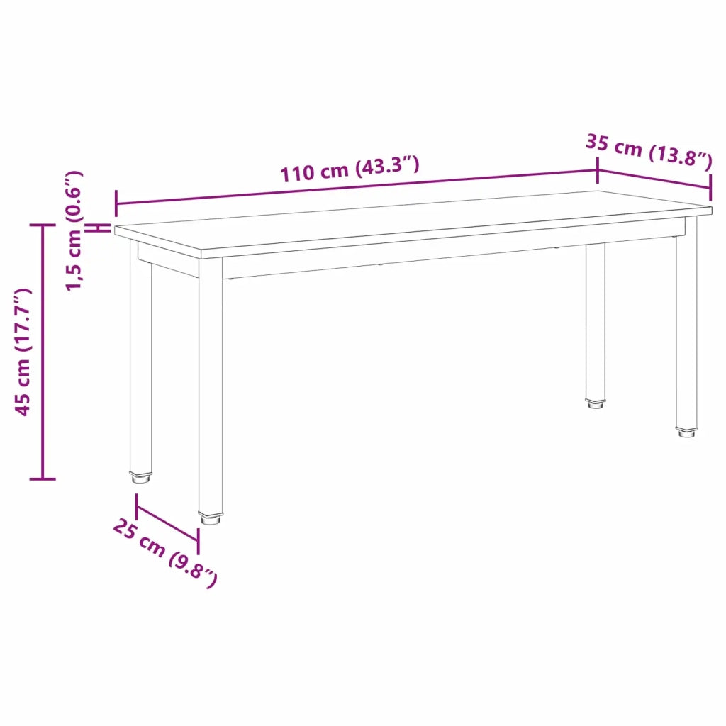 panchina Quercia Fumosa 110 x 35 x 45 cm Legno multistrato CFW7290758