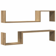 2 pz Mensole da Parete | Scaffali a Parete | Ripiano a parete Artigianale 100x15x20 cm in Truciolato