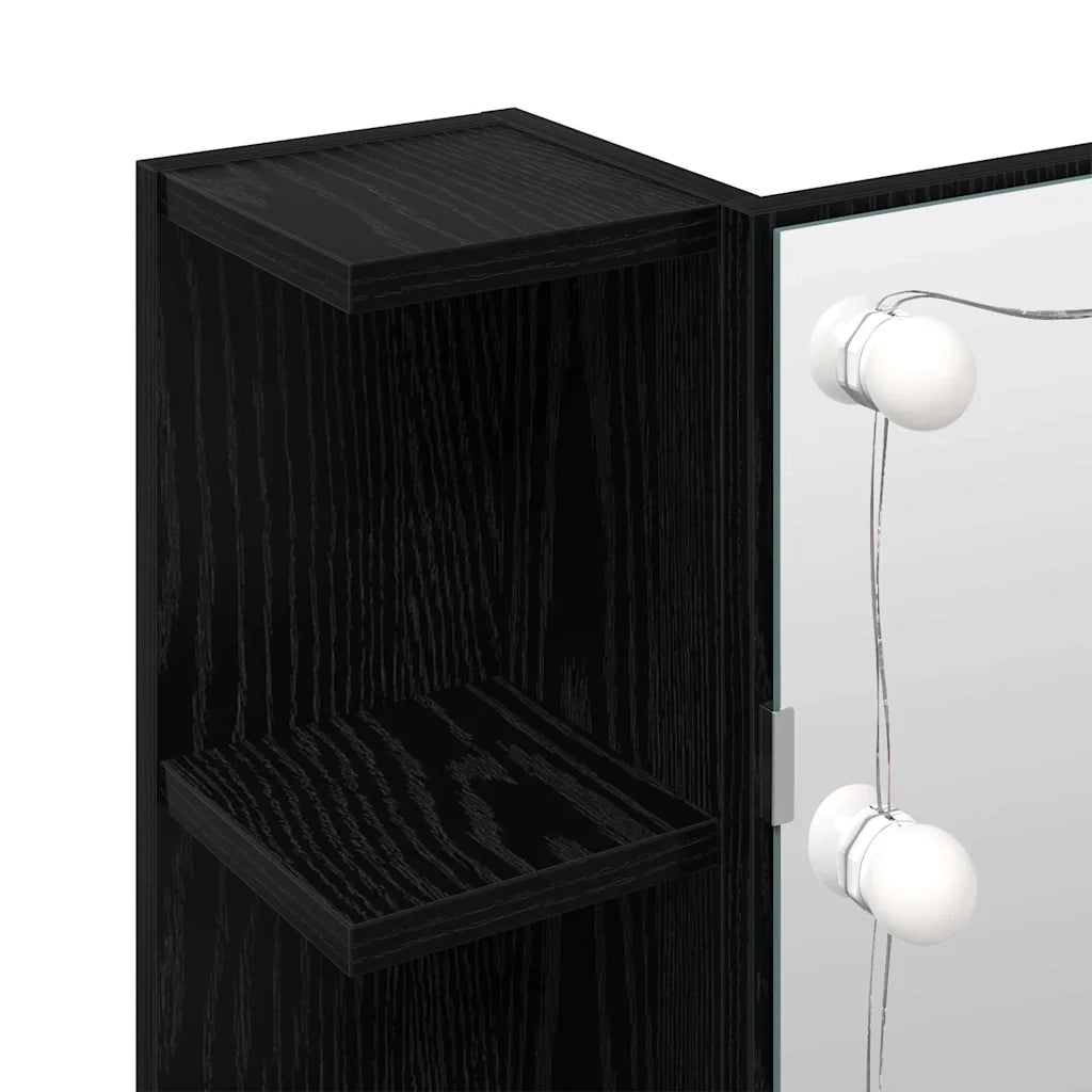 Mobiletto per specchio Rovere Nero 70 x 16,5 x 60 cm