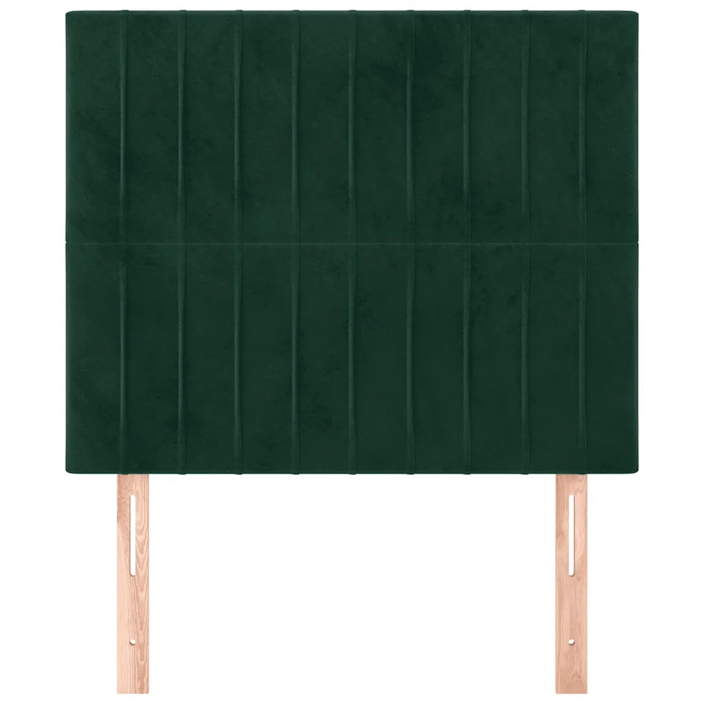 Testiera 2 pz Verde scuro 90x5x78/88 cm in Velluto