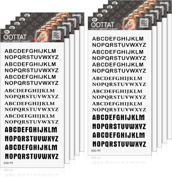 Tatuaggi temporanei da 10 velluti, adesivi autoadesivi, nepletters, stampe acqua-resistenti, neri, DIY, per uomo e donna.