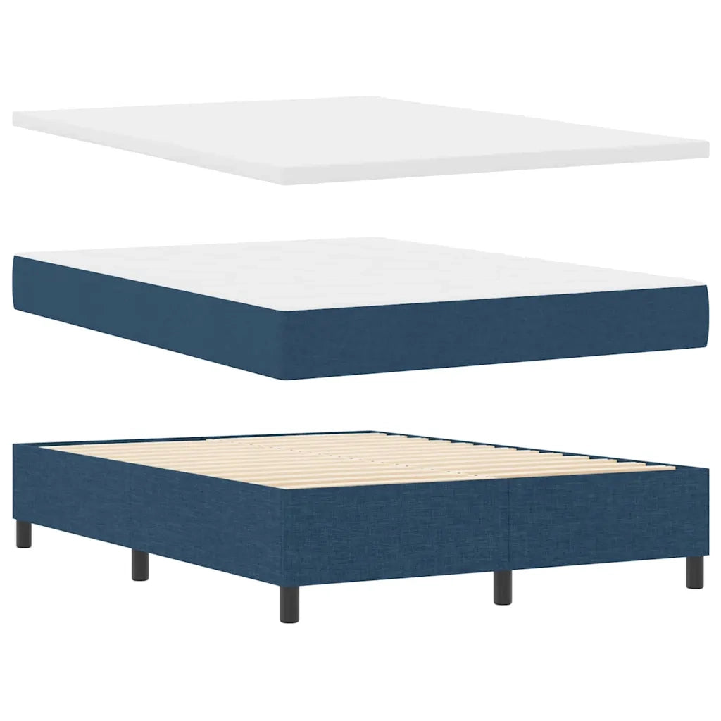 Letto a molle con materasso Blu 140 x 190 cm Tessuto