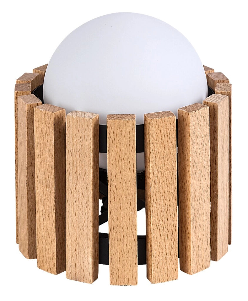 Lampada da tavolo scandinava Noxelle 1xG9 nero legno vetro