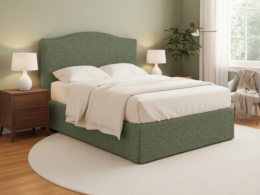 Bebington, Letto Matrimoniale Sfoderabile Made in Italy, Verde