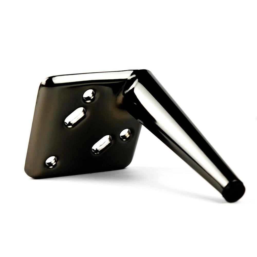 Piede in metallo per mobili e complementi d'arredo Ago17 nickel nero H 17cm.