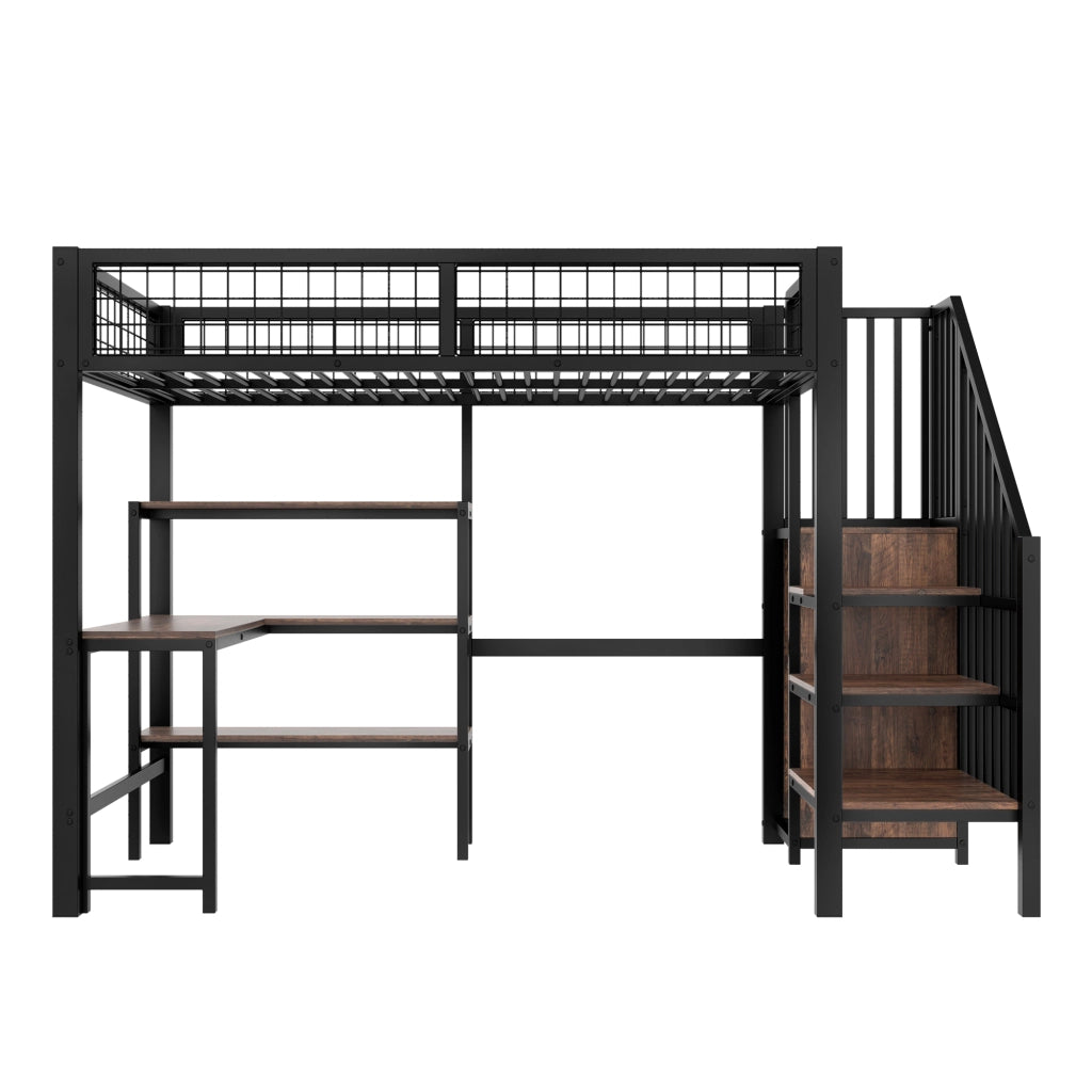 letto alto mdf metallo nero 90 x 200 cm
