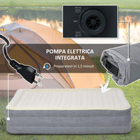 Materasso Gonfiabile Singolo con Pompa di Gonfiaggio Inclusa e Borsa 92x203x46 cm Beige