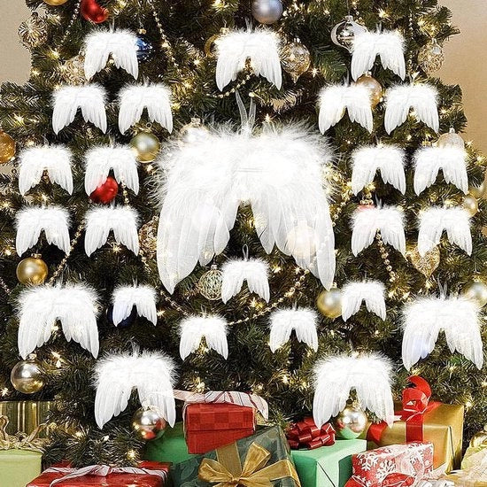 Decorazioni di Natale per Albero - 20 Pezzi - Ali Minime - Festa di Natale - Attività Artigianale - 4 Misure