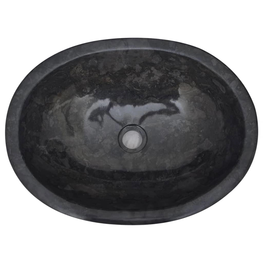 Lavandino da bagno lavabo da appoggio lavabo da WC lavabo da bagno lavabo da interno 53 x 40 cm marmo nero 02_0002816