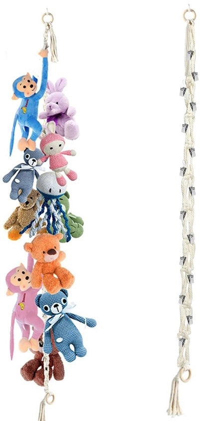 Organizzatore per oggetti da appendere 2m - Sostegno per oggetti da appendere - Decorazione - Viti metalliche - Tessuto resistente - Reticolo di supporto