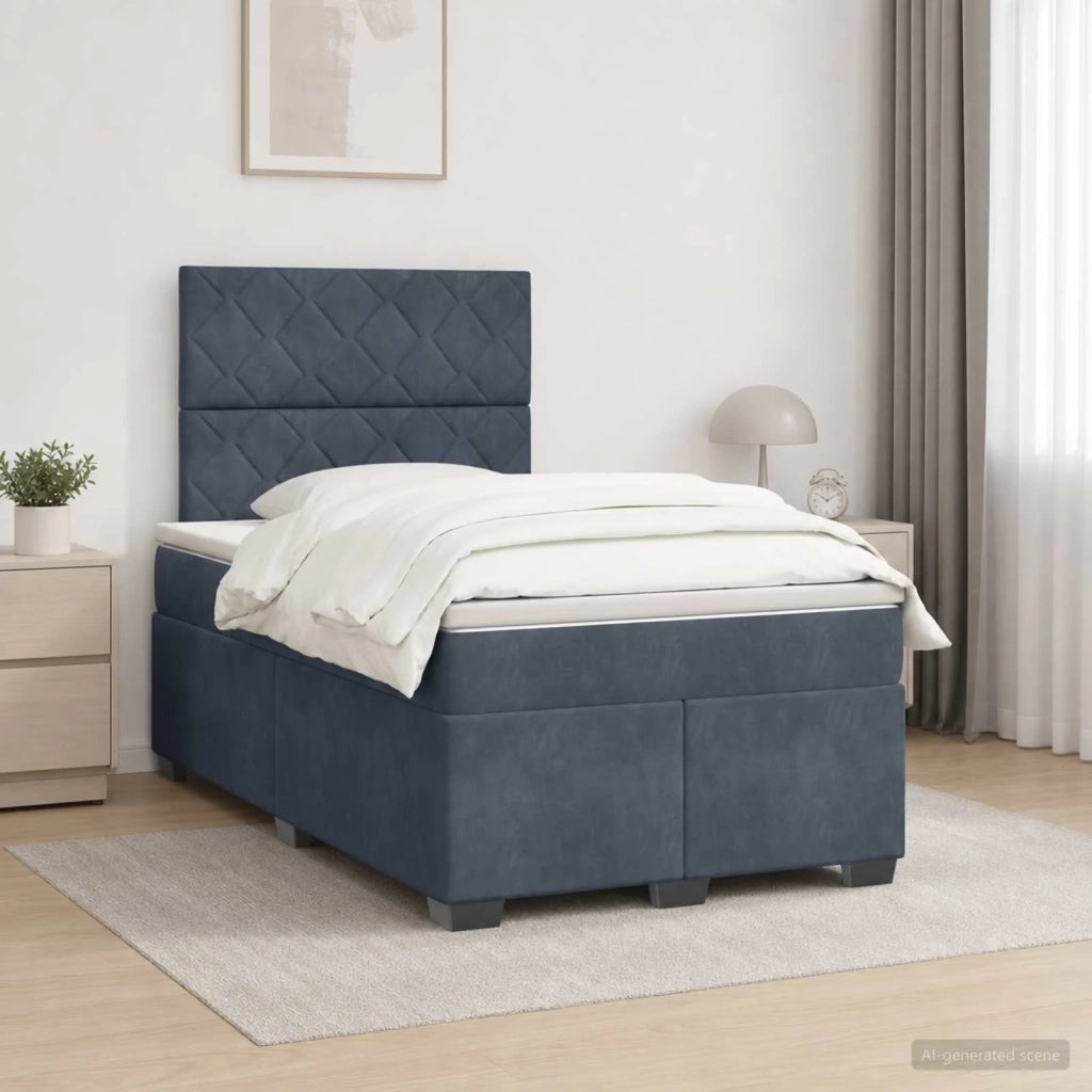 Letto box spring con materasso Grigio Scuro 120 x 200 cm 3455091