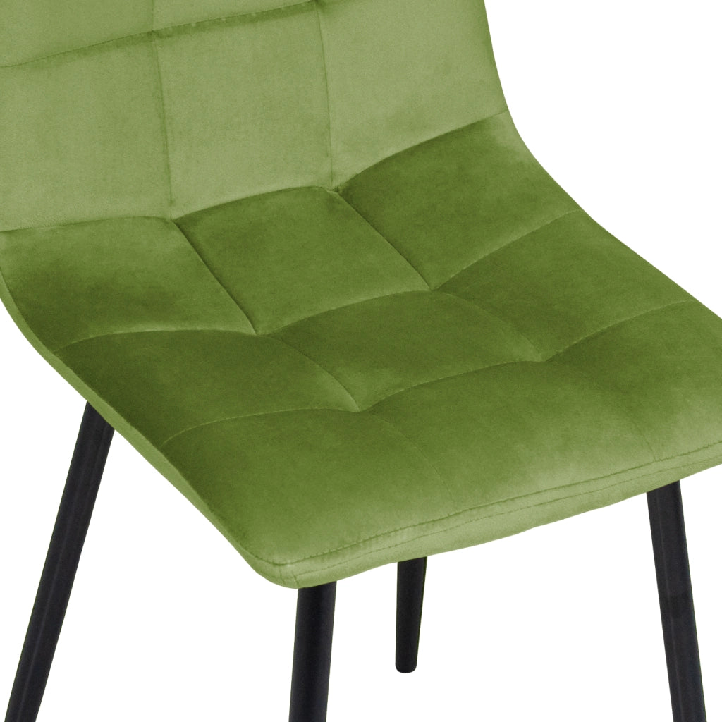 Sedia da pranzo imbottita in velluto verde pistacchio (2 pz.) - Karima - SD39KAPM
