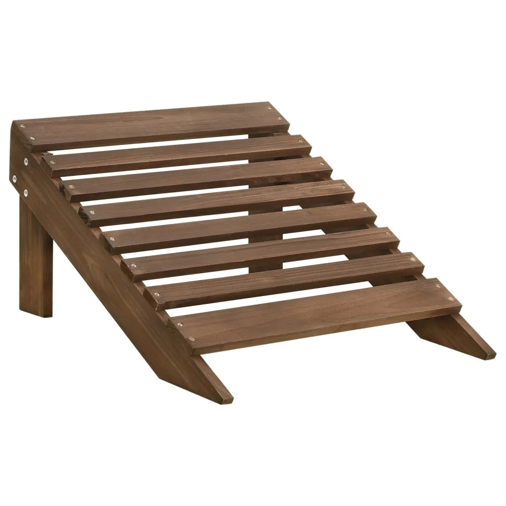 Sedia da Giardino | Sedie da Esterno a 2 Posti con Pouf in Legno di Abete Marrone