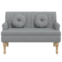Panca con Cuscini Grigio Chiaro 113x64,5x75,5 cm in Tessuto 372130